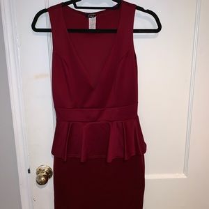 Peplum style mini dress